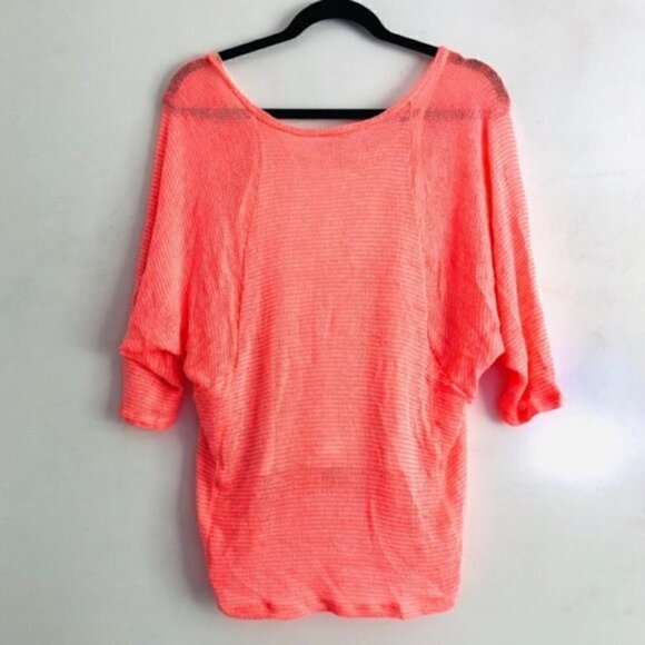 Splendid Knit Top 14 Kids Unisex Striped Neon Layered Dolman Sleeve - Picture 3 of 10